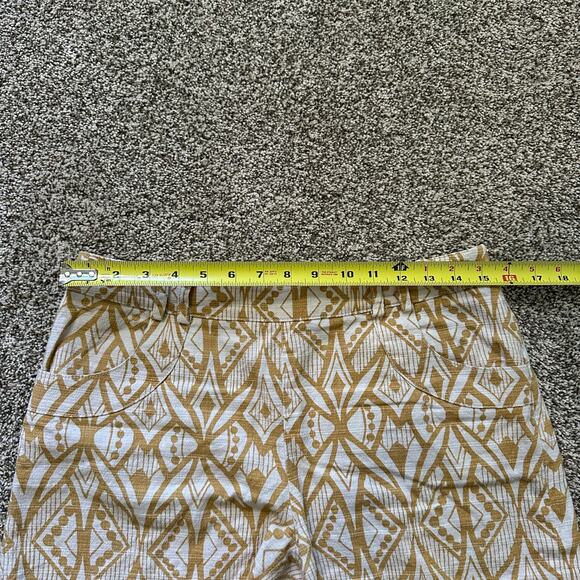 Elevenses Anthropologie cream & yellow print shorts size 4 - Picture 9 of 11